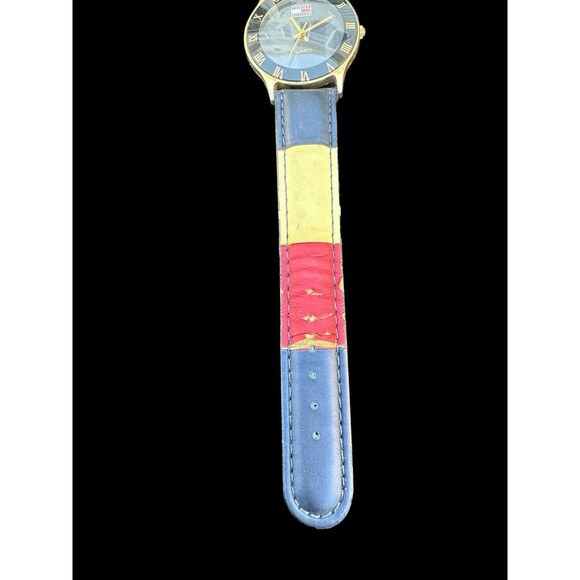 Tommy Hilfiger Watch 1999 Red,white & Blue Leather Band, Need New Battery - Picture 4 of 6